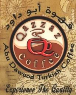 QAZZAZ COFFEE ABU DAWOOD TURKISH COFFEE EXPERIENCE THE QUALITY trademark