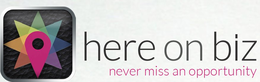 HERE ON BIZ NEVER MISS AN OPPORTUNITY trademark