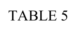 TABLE 5 trademark
