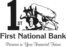 1ST FIRST NATIONAL BANK PIONEERS IN YOUR FINANCIAL FUTURE trademark