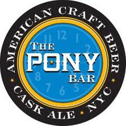 THE PONY BAR AMERICAN CRAFT BEER CASK ALE NYC trademark