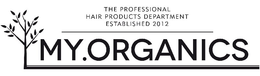 THE PROFESSIONAL HAIR PRODUCTS DEPARTMENT ESTABLISHED 2012 MY.ORGANICS trademark