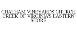 CHATHAM VINEYARDS CHURCH CREEK OF VIRGINIA'S EASTERN SHORE trademark