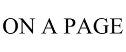 ON A PAGE trademark