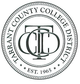 TARRANT COUNTY COLLEGE DISTRICT EST. 1965 TCCD trademark
