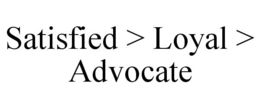SATISFIED > LOYAL > ADVOCATE trademark