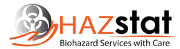 HAZSTAT BIOHAZARD SERVICES WITH CARE trademark