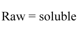RAW = SOLUBLE trademark