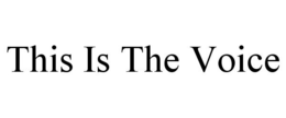 THIS IS THE VOICE trademark