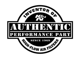 AUTHENTIC PERFORMANCE PART INVENTOR OF HIGH-FLOW AIR FILTERS K&N SINCE 1969 trademark