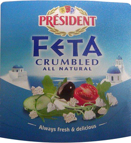 PRÉSIDENT FETA CRUMBLED ALL NATURAL ALWAYS FRESH & DELICIOUS trademark