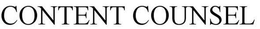 CONTENT COUNSEL trademark