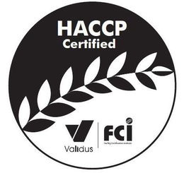 HACCP CERTIFIED V VALIDUS FCI FACILITY CERTIFICATION INSTITUTE trademark