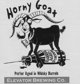 HORNY GOAT BARREL AGED PORTER PORTER AGED IN WHISKY BARRELS ELEVATOR BREWING CO. trademark