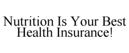 NUTRITION IS YOUR BEST HEALTH INSURANCE! trademark