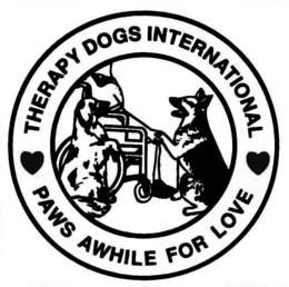 THERAPY DOGS INTERNATIONAL PAWS AWHILE FOR LOVE trademark