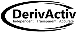 DERIVACTIV INDEPENDENT TRANSPARENT ACCURATE trademark