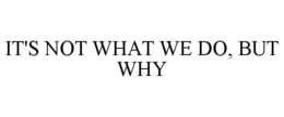 IT'S NOT WHAT WE DO, BUT WHY trademark