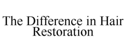 THE DIFFERENCE IN HAIR RESTORATION trademark