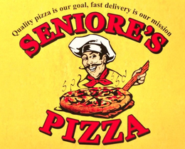 SENIORE'S PIZZA QUALITY PIZZA IS OUR GOAL, FAST DELIVERY IS OUR MISSION trademark