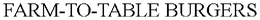 FARM-TO-TABLE BURGERS trademark