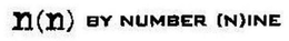 N(N) BY NUMBER (N)INE trademark