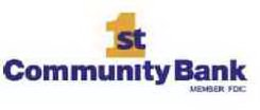 COMMUNITY 1ST BANK OF TEXAS MEMBER FDIC trademark