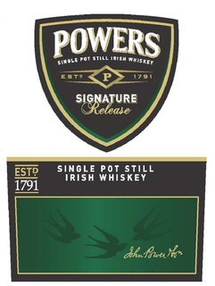 POWERS SINGLE POT STILL IRISH WHISKEY ESTD. P 1791 SIGNATURE RELEASE SINGLE POT STILL IRISH WHISKEY JOHN POWER AND SON trademark