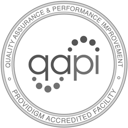 QAPI QUALITY ASSURANCE & PERFORMANCE IMPROVEMENT PROVIDIGM ACCREDITED FACILITY trademark