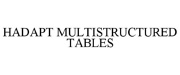HADAPT MULTISTRUCTURED TABLES trademark