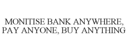 MONITISE BANK ANYWHERE, PAY ANYONE, BUY ANYTHING trademark