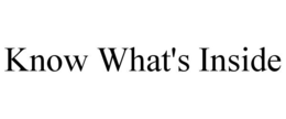 KNOW WHAT'S INSIDE trademark