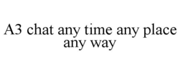 A3 CHAT ANY TIME ANY PLACE ANY WAY trademark