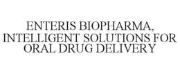 ENTERIS BIOPHARMA, INTELLIGENT SOLUTIONS FOR ORAL DRUG DELIVERY trademark