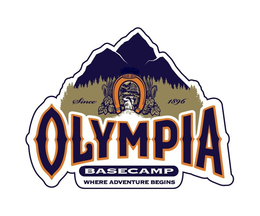 OLYMPIA BASECAMP WHERE ADVENTURE BEGINS GOOD LUCK SINCE 1896 trademark