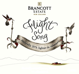 BE BRANCOTT ESTATE NEW ZEALAND FLIGHT SONG NATURALLY 20% LIGHTER IN CALORIES* trademark