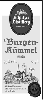 SCHLITZER DISTILLERY SINCE 1585 BURGEN-KÜMMEL LIKÖR 35% VOL. 0,7 L SCHLITZ SCHLITZER KORN- UND EDELOBSTBRENNEREI GMBH 36110 SCHLITZ trademark