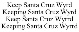 KEEP SANTA CRUZ WYRD KEEPING SANTA CRUZ WYRD KEEP SANTA CRUZ WYRRD KEEPING SANTA CRUZ WYRRD trademark