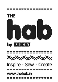 THE HAB BY USHA INSPIRE · SEW · CREATE WWW.THEHAB.IN trademark
