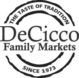 THE TASTE OF TRADITION DECICCO FAMILY MARKETS SINCE 1973 trademark