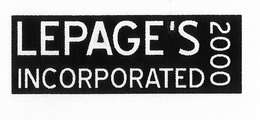 LEPAGE'S 2000 INCORPORATED trademark