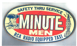 SAFETY THRU SERVICE, MINUTE MEN RCA RADIO EQUIPPED TAXI trademark