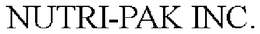 NUTRI-PAK INC. trademark