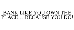 BANK LIKE YOU OWN THE PLACE... BECAUSE YOU DO! trademark