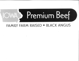 IOWA PREMIUM BEEF FAMILY FARM RAISED · BLACK ANGUS trademark