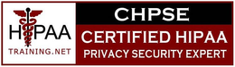 HIPAA TRAINING.NET CHPSE CERTIFIED HIPAA PRIVACY SECURITY EXPERT trademark
