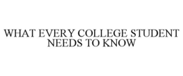 WHAT EVERY COLLEGE STUDENT NEEDS TO KNOW trademark