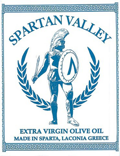 SPARTAN VALLEY V EXTRA VIRGIN OLIVE OIL MADE IN SPARTA, LACONIA GREECE trademark