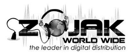 ZOJAK WORLD WIDE THE LEADER IN DIGITAL DISTRIBUTION trademark