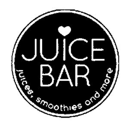 JUICE BAR JUICES, SMOOTHIES AND MORE trademark